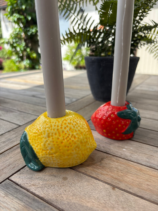 Candle Holder - Ceramic Bon Appetit Lemon