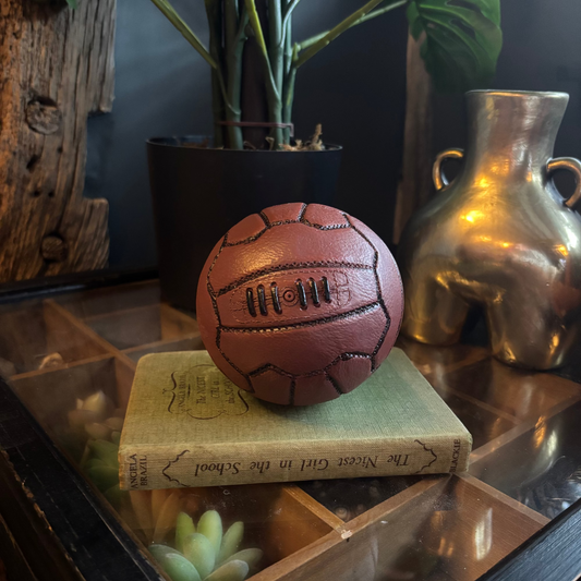 Small Leather Effect Football Ornament