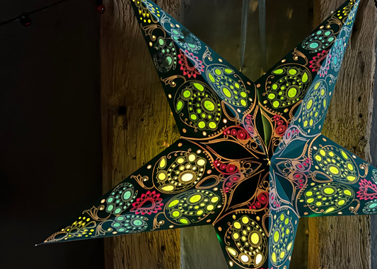 Paper Star Light - Damask Aquamarine