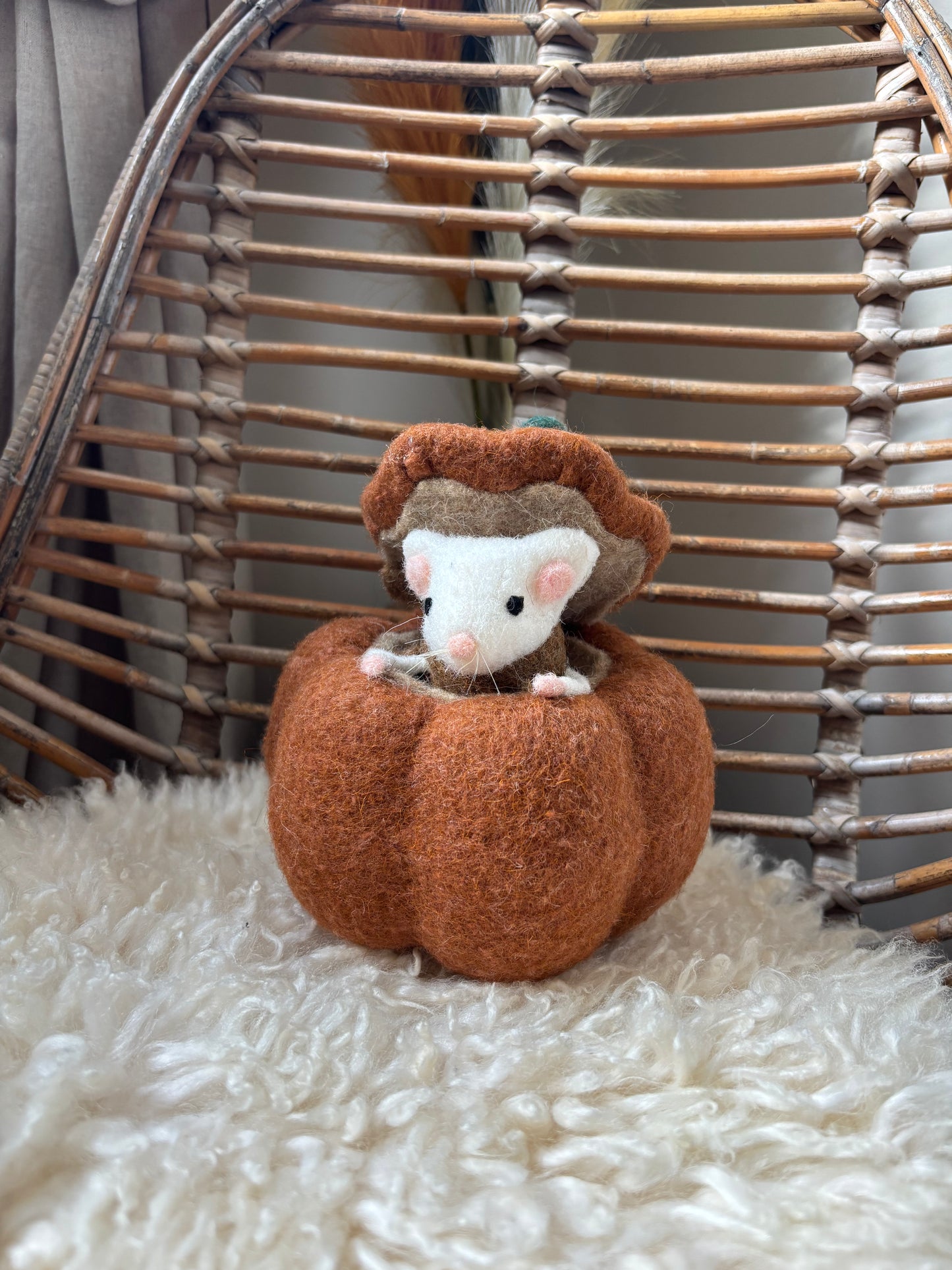 Felt Mouse In A Pumpkin