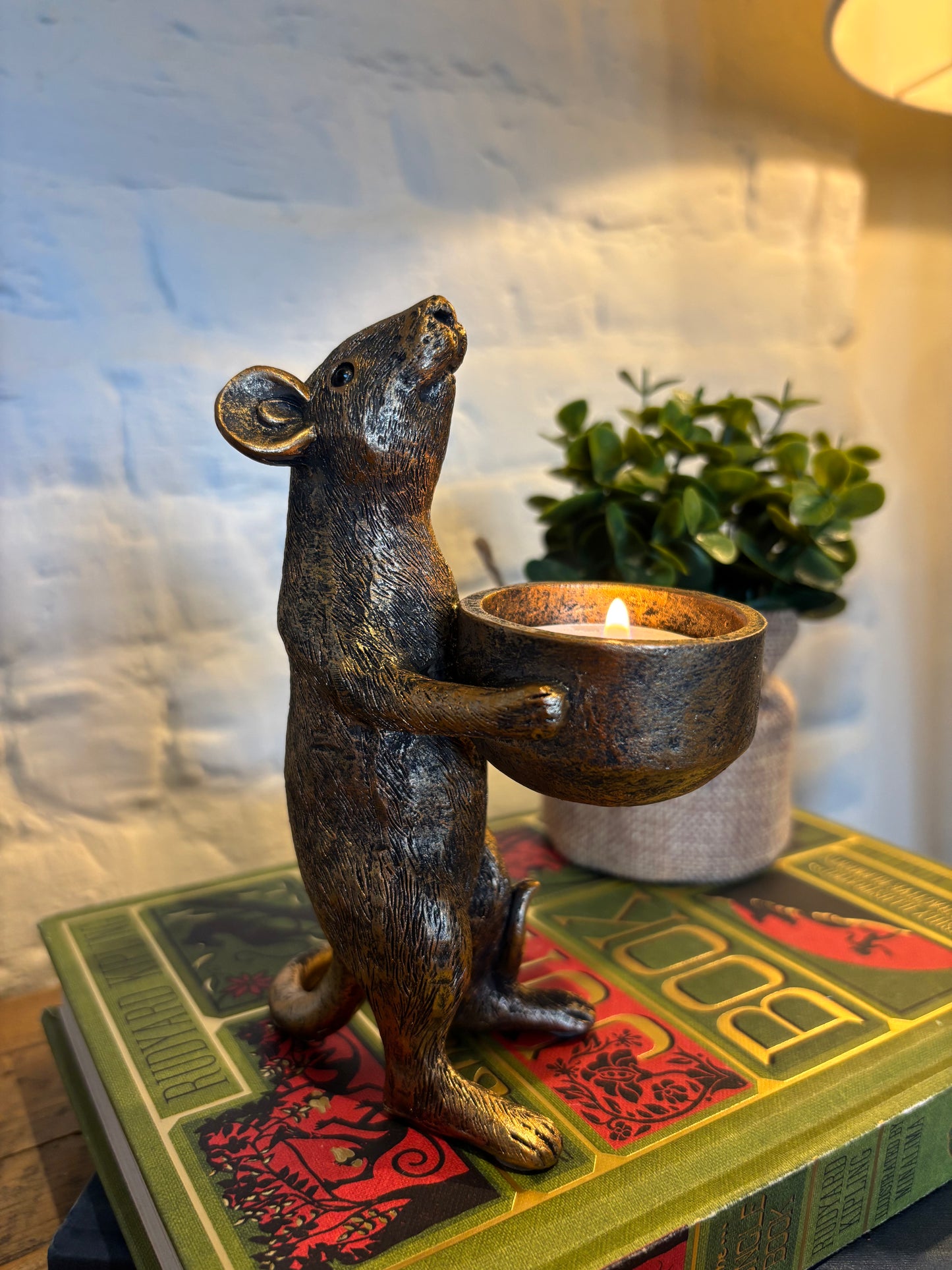 Mouse Tealight Candle Holder – Bronze