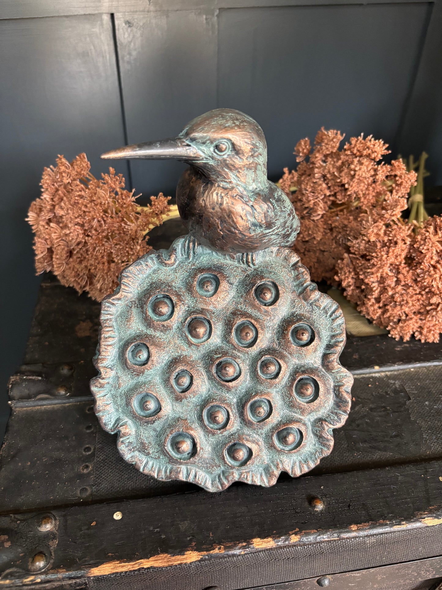 Kingfisher on Lotus Flower