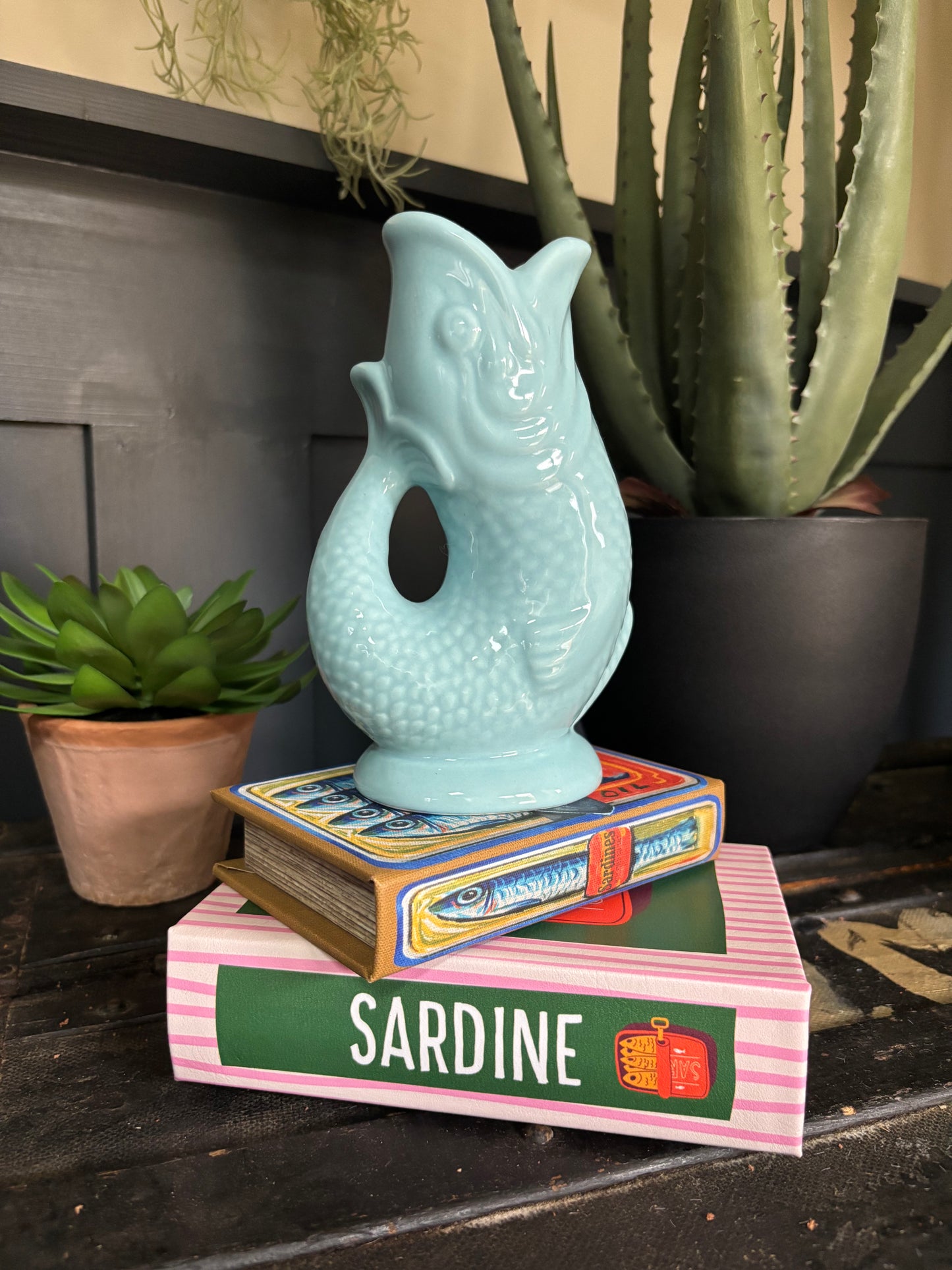 Ceramic Fish Vase - Aqua Blue