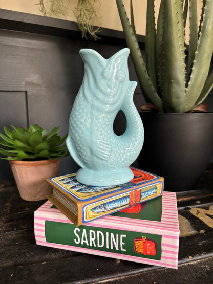 Ceramic Fish Vase - Aqua Blue
