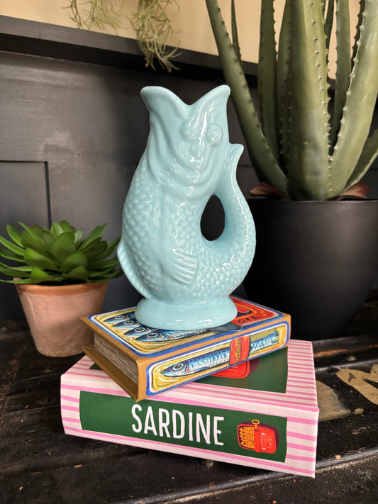 Ceramic Fish Vase - Aqua Blue