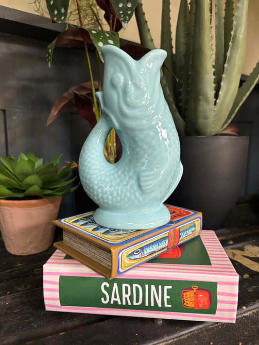 Ceramic Fish Vase - Aqua Blue