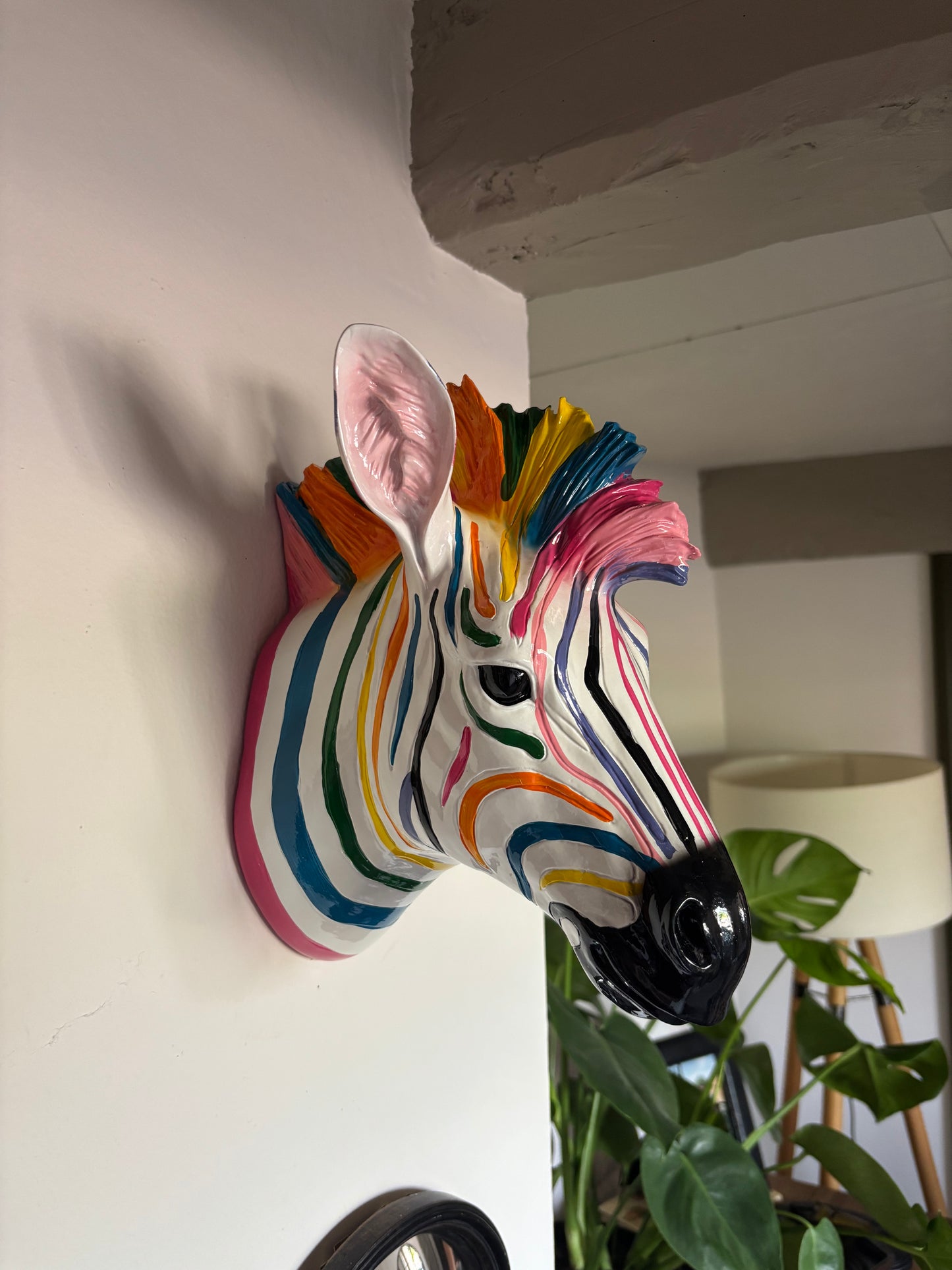 Wall Mounted Head - Multicolour Zebra