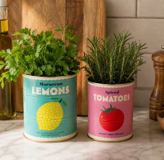 Lemon and Tomato Storage Tins - Set of 2