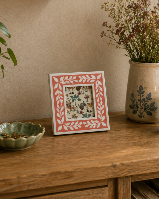 Pink Floral Picture Frame