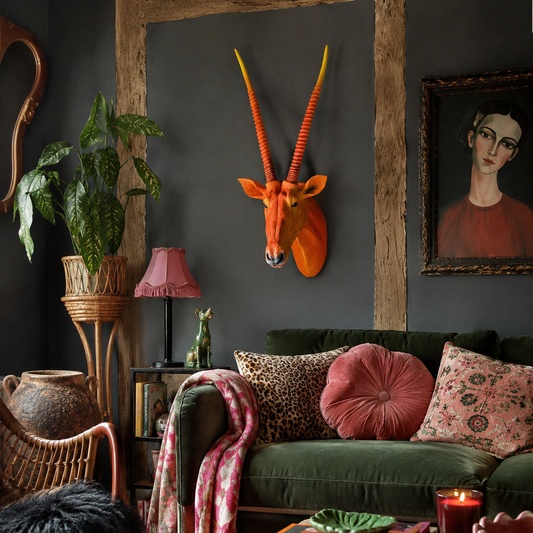 Wall Mounted Head - Andy The Antelope Orange