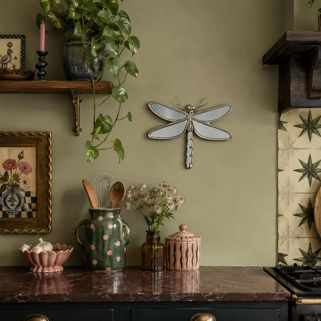 Dragonfly Mirrored Wall Art
