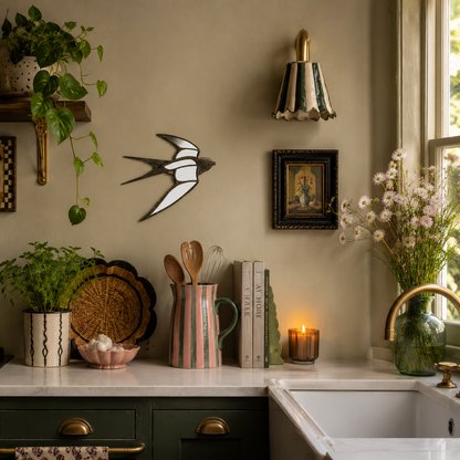Swallow Mirrored Wall Art