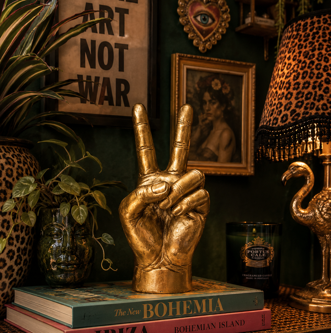 Hand Vase - Peace Gold