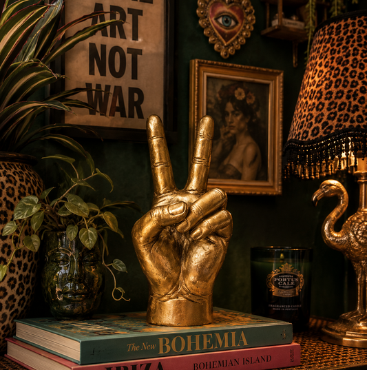 Hand Vase - Peace Gold