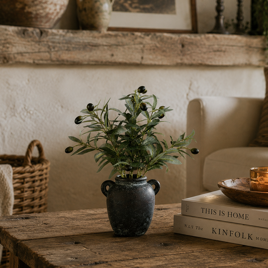 Small Faux Olive Tree In Vase