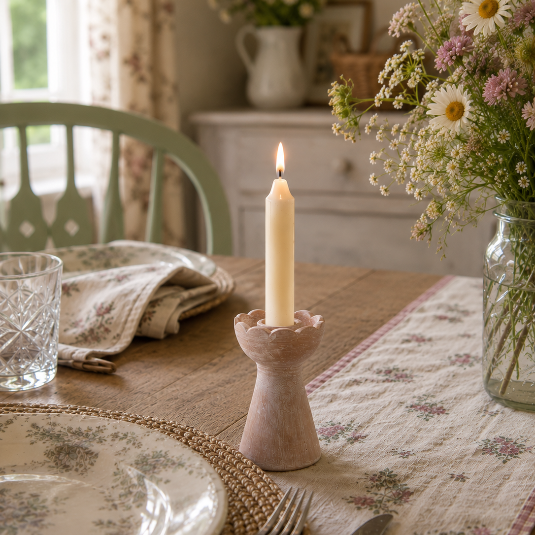 Terracotta Waterlily Candle Holder