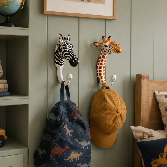 Cast Iron Giraffe & Zebra Coat Hooks (Sold separately)