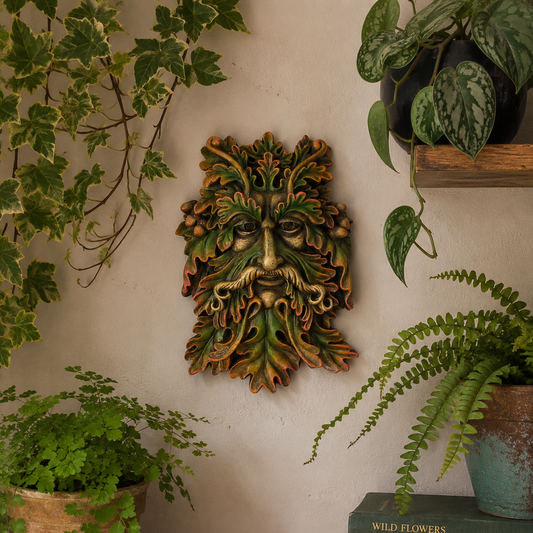 Green Man Face Plaque