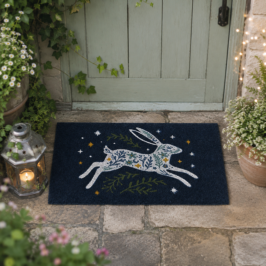 Door Mat - Blue Hare - 40cm x 60cm