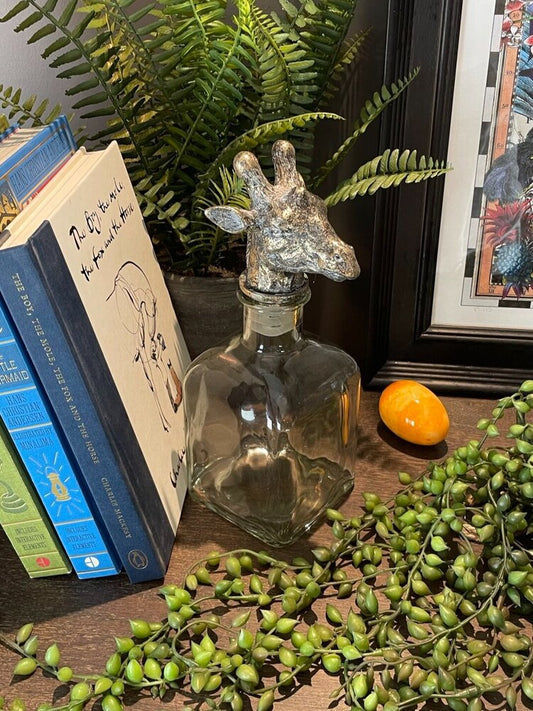 Bottle With Stopper - Antiqued Giraffe