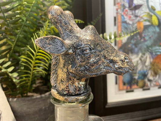 Bottle With Stopper - Antiqued Giraffe