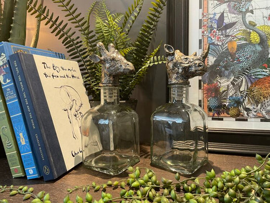 Bottle With Stopper - Antiqued Rhino