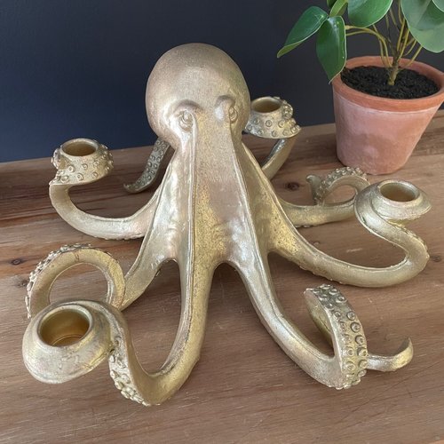Octopus Candlestick Holder - Gold Effect