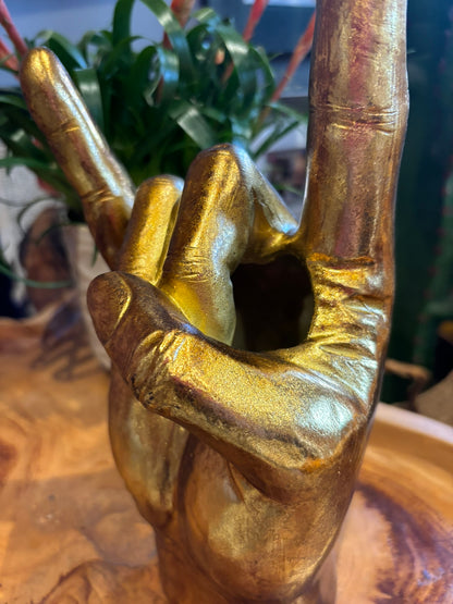 Hand Vase - Rock On Gold