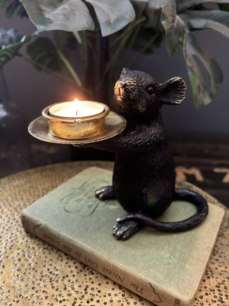 Mouse Candle Tealight Holders - Black And Gold Effect