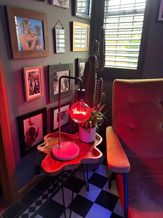 Silver Love Hanging Bulb Lamp - with small blemish