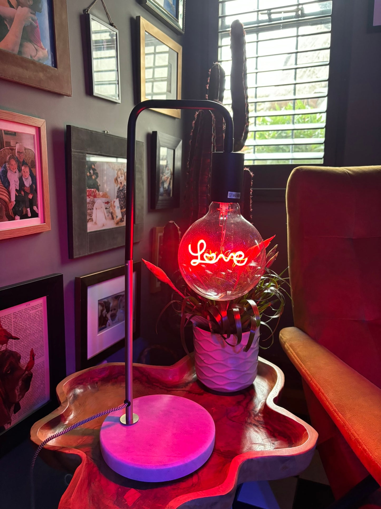 Silver Love Hanging Bulb Lamp - with small blemish