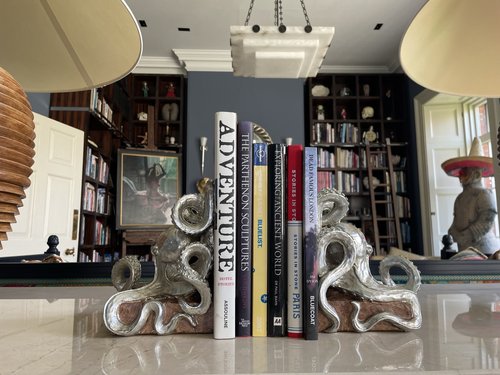 Octopus Bookends - Silver Effect