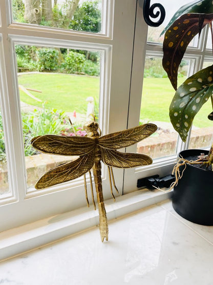 Antiqued Gold Effect Dragonfly