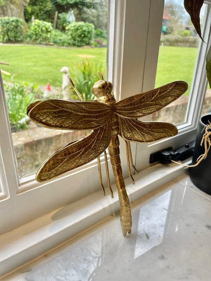 Antiqued Gold Effect Dragonfly