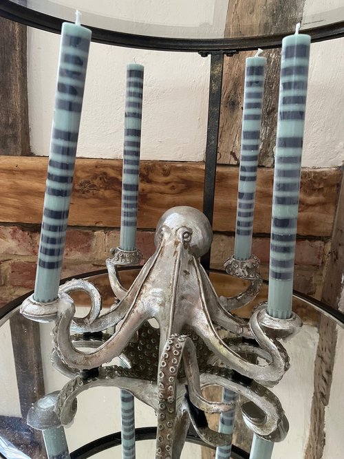 Octopus Candlestick Holder - Silver Effect