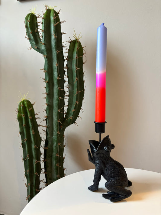 Kiss Me Black Frog Candle Holder