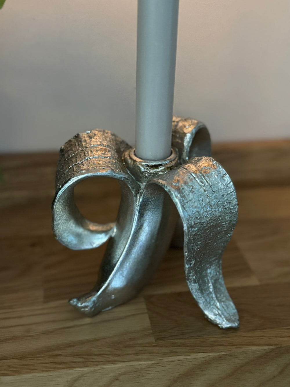 Banana Candle Holder - Silver Effect