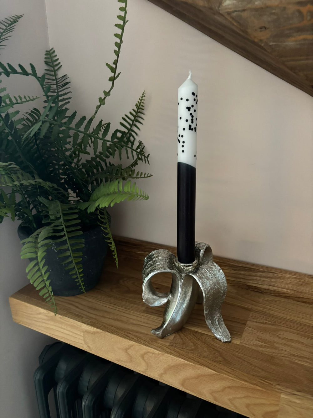 Banana Candle Holder - Silver Effect