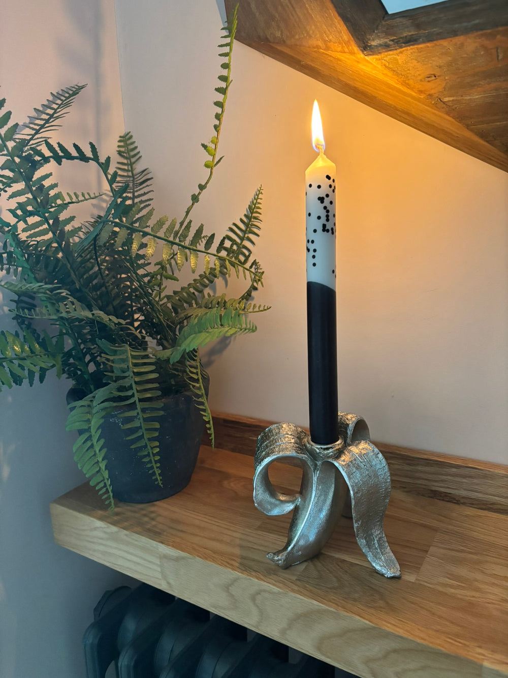 Banana Candle Holder - Silver Effect