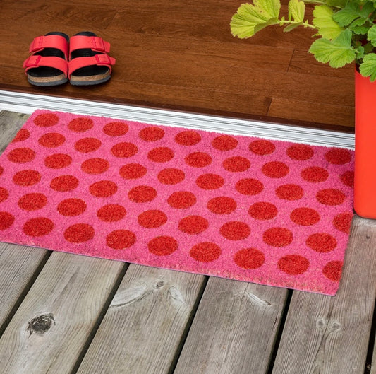 Door Mat - Pink Polka Dot