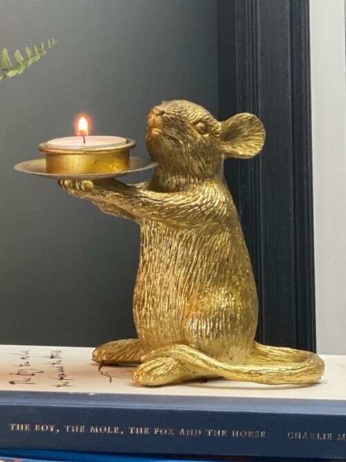 Mouse Tealight Candle Holders - Gold Effect