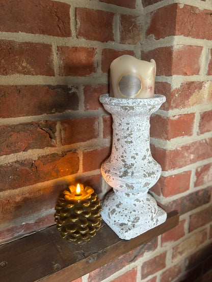 Candle - Battery Powered Gold Pinecone