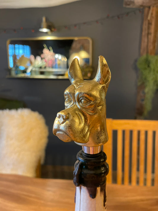 Bottle Stopper - Antiqued Gold Effect Great Dane Dog