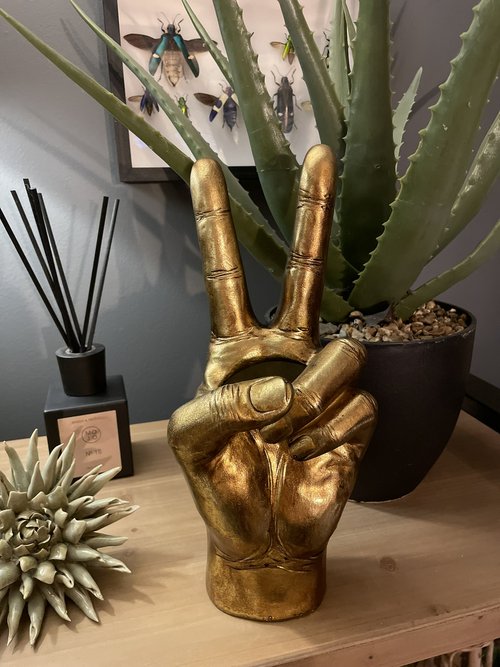 Hand Vase - Peace Gold