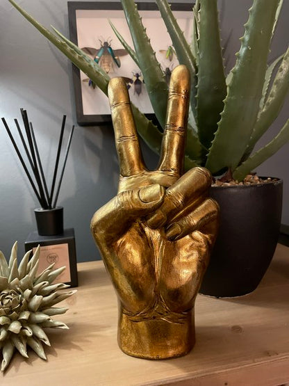 Hand Vase - Peace Gold