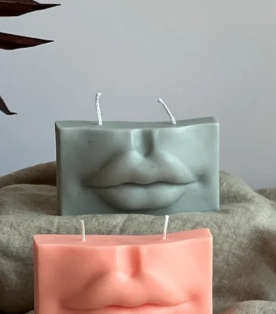 Lips Candle - Sage Green