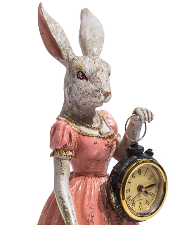 Lady White Rabbit Clock