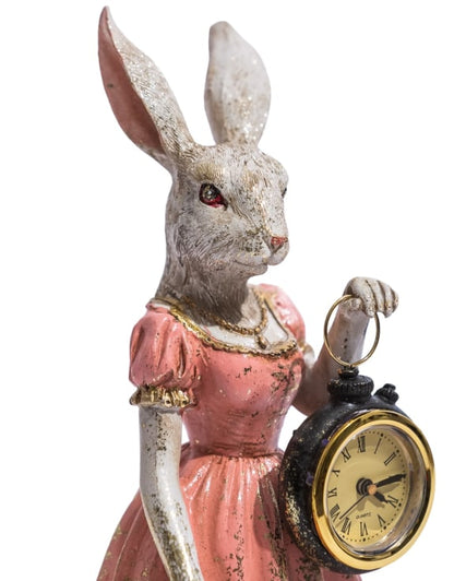 Lady White Rabbit Clock