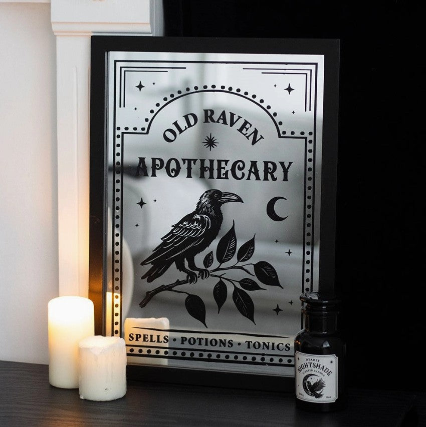 Raven Apothecary Gothic Mirrored Wall Art