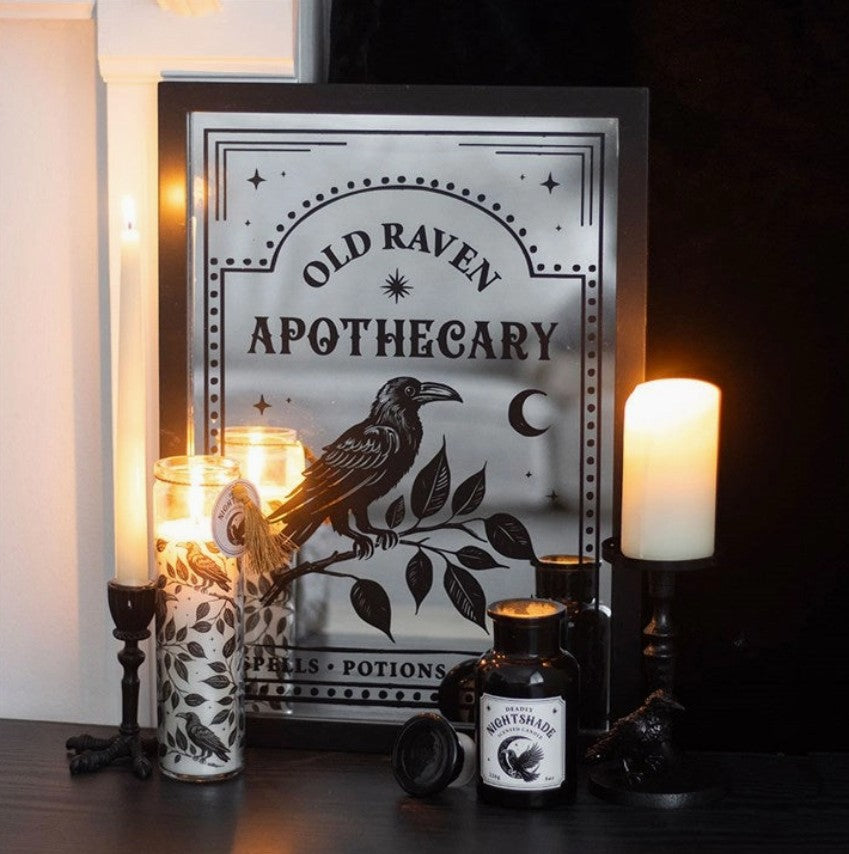 Raven Apothecary Gothic Mirrored Wall Art